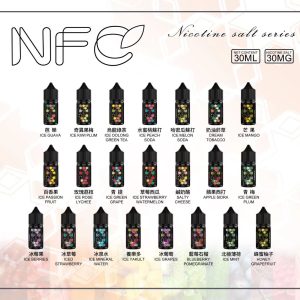NFC 尼古丁鹽煙油 30ml 系列全口味總覽,包含冰果、茶感、奶甜等多元風味,適用小煙主機使