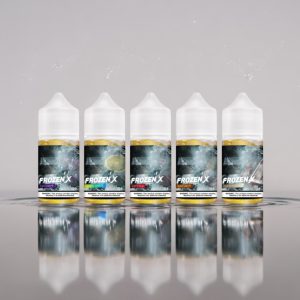 Frozen X 系列煙油全口味擺拍照|氣泡感飲品系電子煙油展示圖